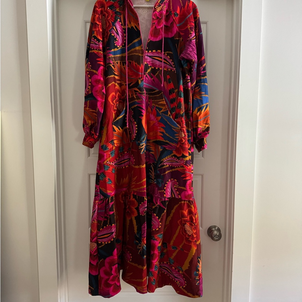 FARM Rio Vibrant Floral Maxi Dress in Red, Pink, Orange, Blue